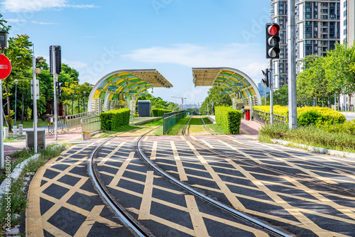 Photography Guangzhou tram station, China