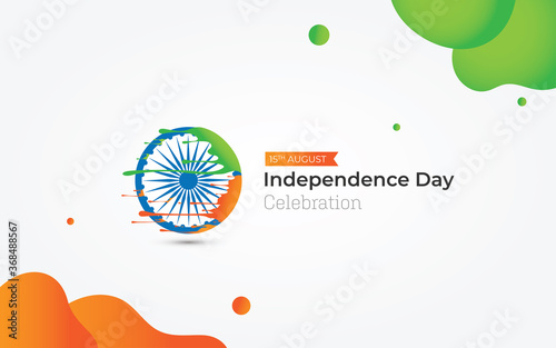 Fototapeta 15th August Indian Independence Day Celebration Greeting Background Design Templ