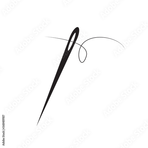 Sewing Needle icon. Needle with tailor logotype template