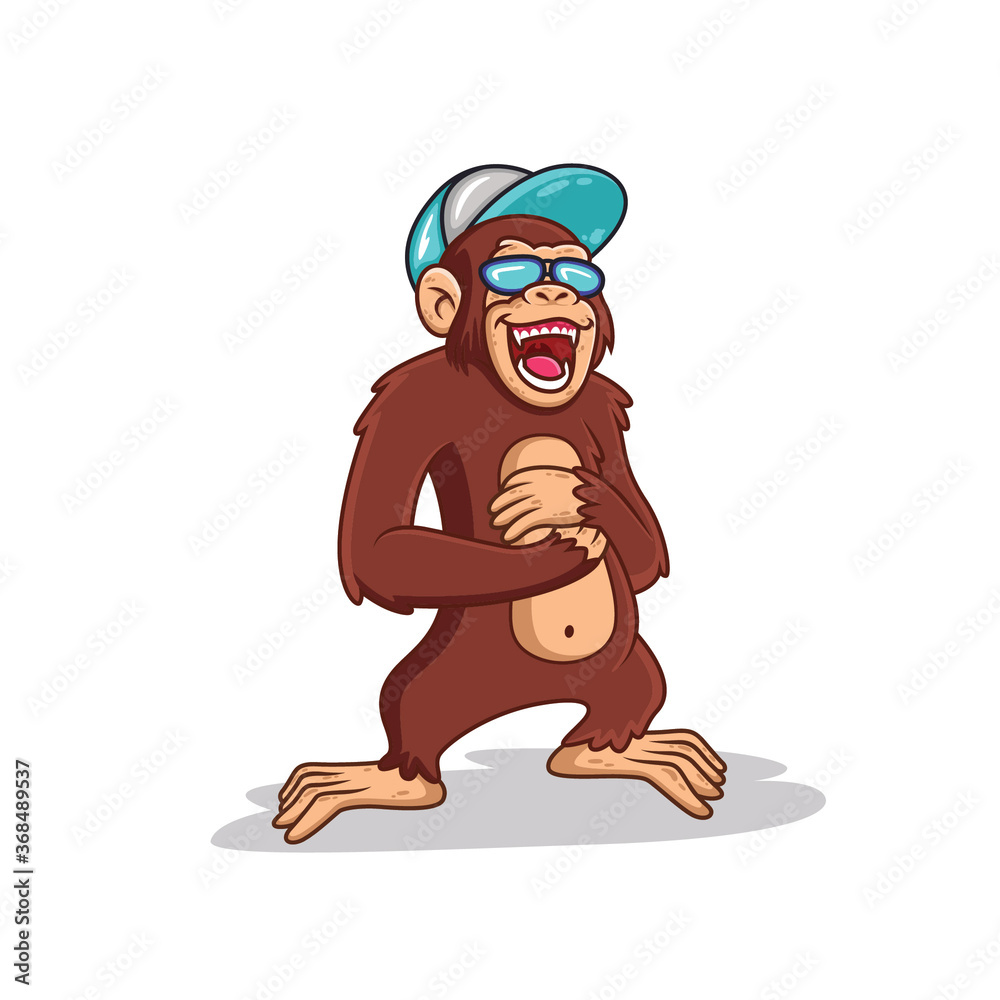 chimp cartoons are laughing in a cool style chimp cartoons are laughing in a cool style