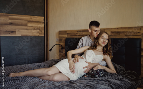Pregnancy , young family concept