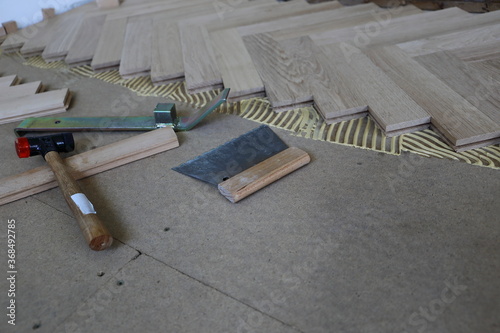 Stabparkett (massiv, Eiche)