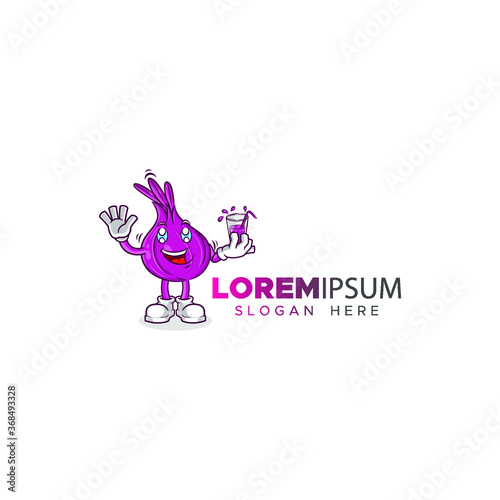 onion Mascot logo template, cartoon design