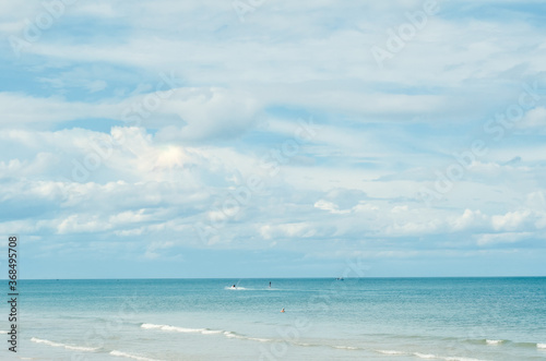 sea beach panorama, Blue ocean wave, holiday concept