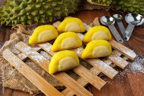 Durian and salted egg cookies with Durian shape Crispy Cookies