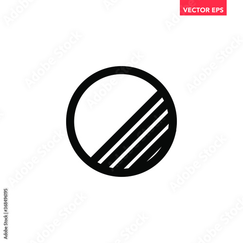 Black single Lunar Eclipse line icon, simple dark moon flat design vector pictogram, infographic vector for app logo web website button banner ui ux interface elements isolated on white background