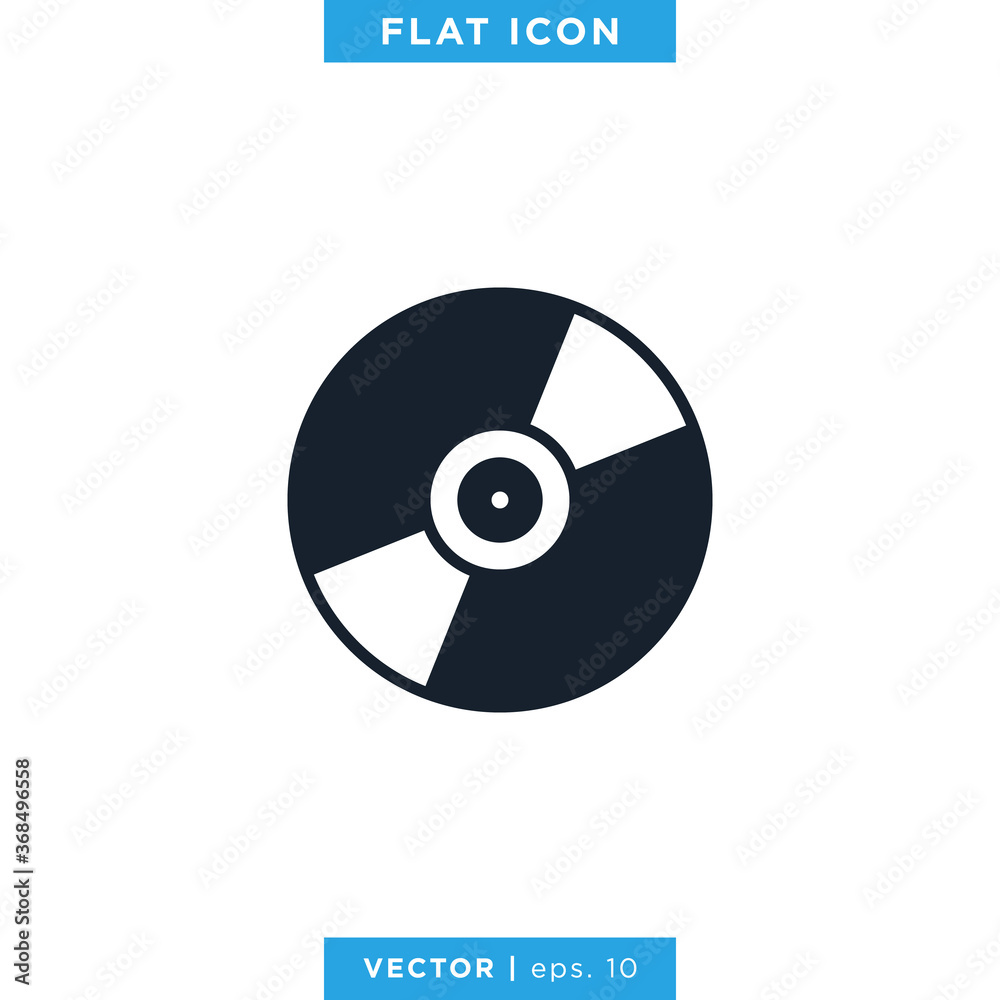 CD Music Icon Vector Logo Design Template. CD Music Icon Vector Logo Design Template.
