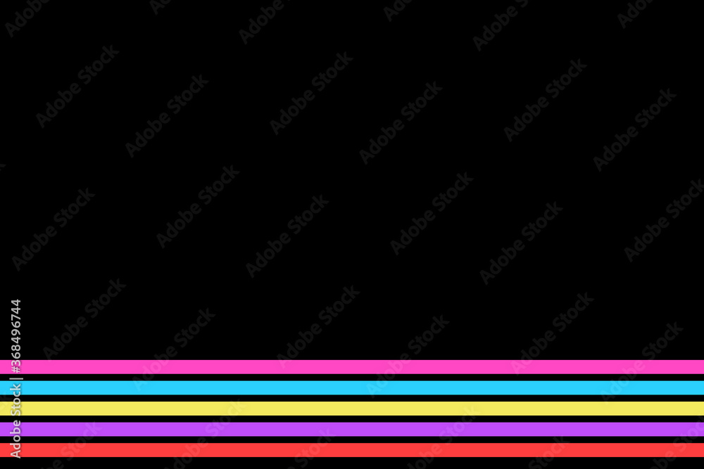 80s colored stripes on the black background