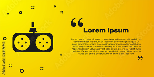 Black Gamepad icon isolated on yellow background. Game controller. Vector Illustration.