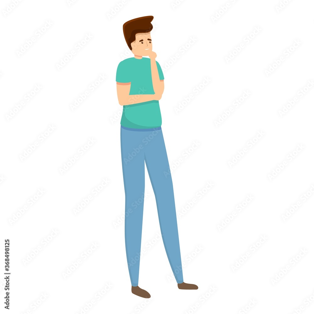 Man thinking excursion icon. Cartoon of man thinking excursion vector icon for web design isolated on white background Man thinking excursion icon. Cartoon of man thinking excursion vector icon for web design isolated on white background