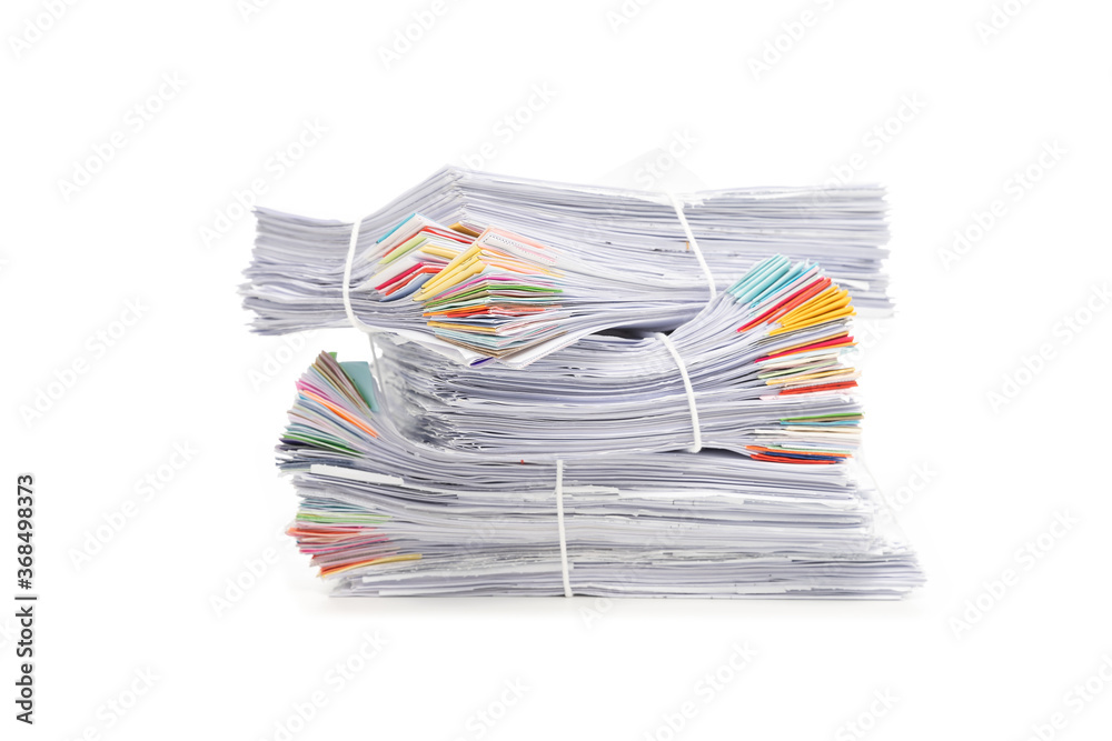 Stack of Documents isolated on white background. Documents pile. Stack of Documents isolated on white background. Documents pile.