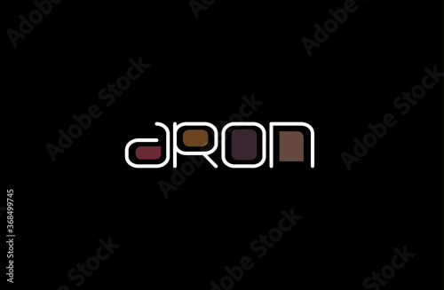 Aron Name Art in a Unique Contemporary Design in Java Brown Colors