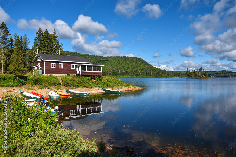 Superb large fishing lake in a protected area in Quebec