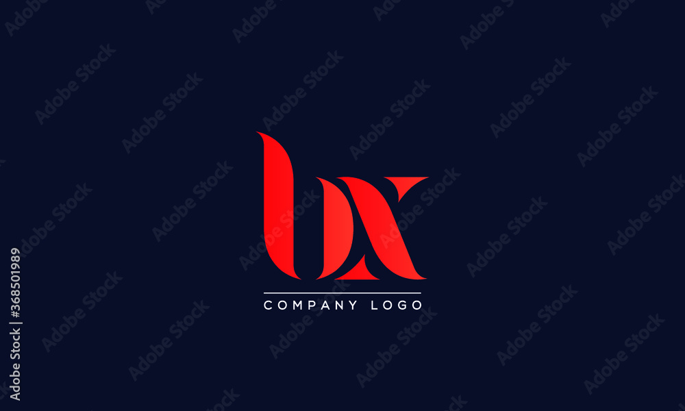 Initials BX or XB Logo Creative Template Sign Vector