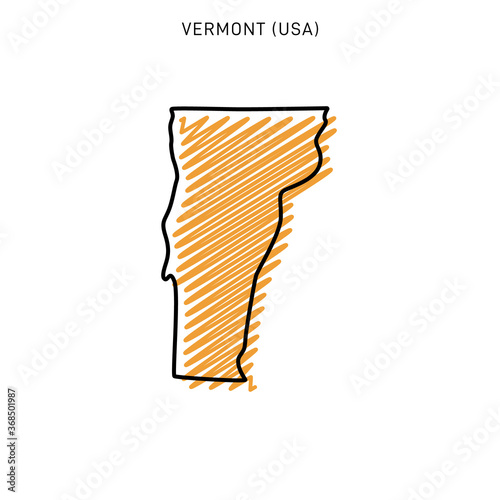 Scribble Map of Vermont Design Template.