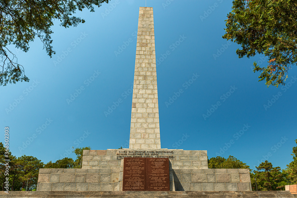 Monument to the liberators and defenders of the hero city of Sevastopol during world war II. The monument is installed on Sapun mountain