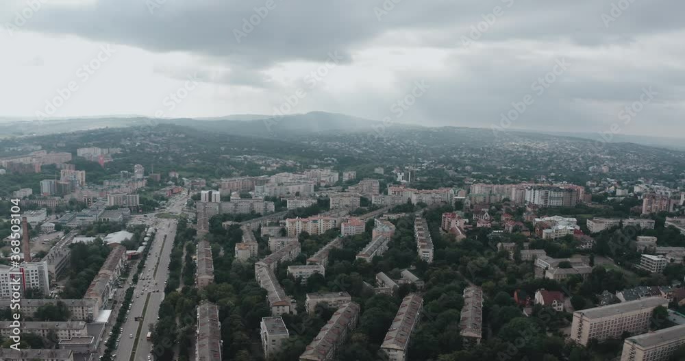 Chernivtsi, Ukraine. 10 june 2020. Chernivtsi city from above Western Ukraine. Sunny Day of the city. Chernivtsi, Ukraine. 10 june 2020. Chernivtsi city from above Western Ukraine. Sunny Day of the city.