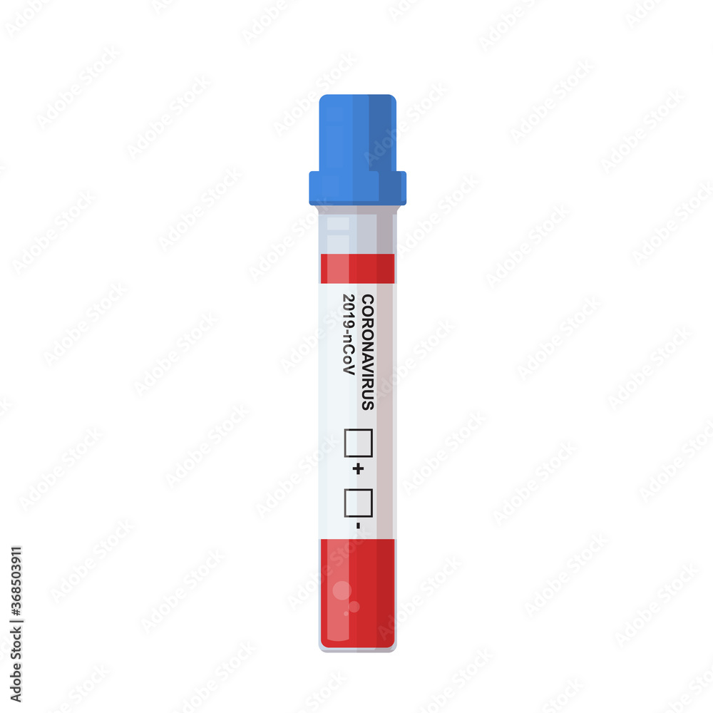Blood testing concept. COVID-19 blood express test. Coronavirus test. Vector illustration Blood testing concept. COVID-19 blood express test. Coronavirus test. Vector illustration