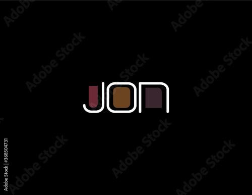 Jon Name Art in a Unique Contemporary Design in Java Brown Colors photo
