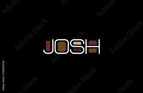 Josh Name Art in a Unique Contemporary Design in Java Brown Colors photo