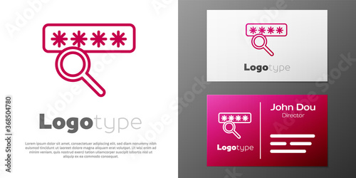 Logotype line Password protection and safety access icon isolated on white background. Security, safety, protection, privacy concept. Logo design template element. Vector Illustration.