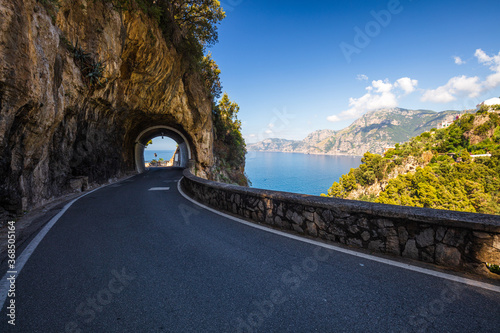 Characteristic tunnel in the Amalfi coast, Italy, Europe