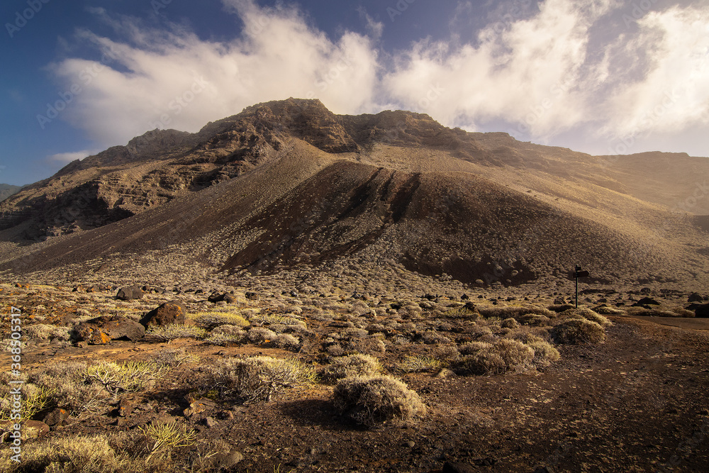 Desertic landscape in El Hierro, canary islands.
