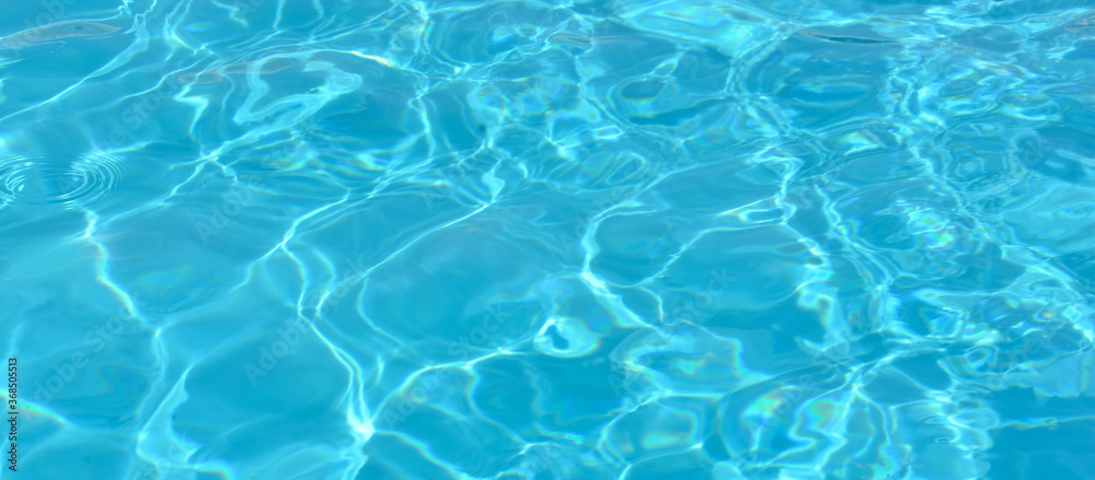 Blue water in swimming pool.Ripple Water.