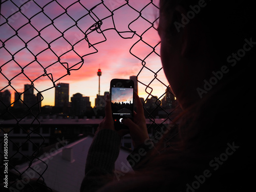 Shot of Sydney through a hole 
