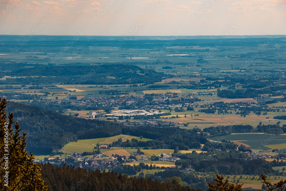 Beautiful far view at the famous Waldwipfelweg, Saint Englmar, Bavarian forest, Bavaria, Germany