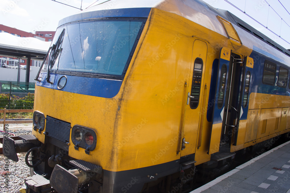 Train at platform at station Zwolle, Netherlands