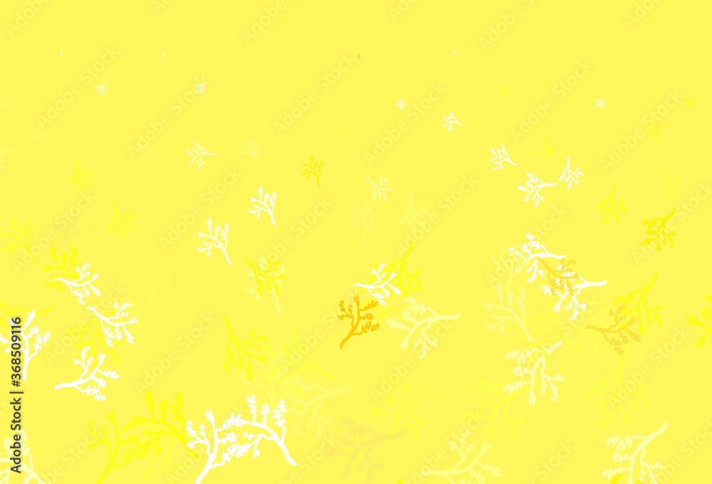 Light Orange vector doodle pattern with branches.