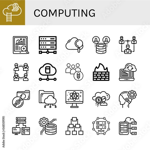 Set of computing icons photo