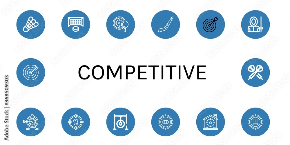 competitive icon set competitive icon set