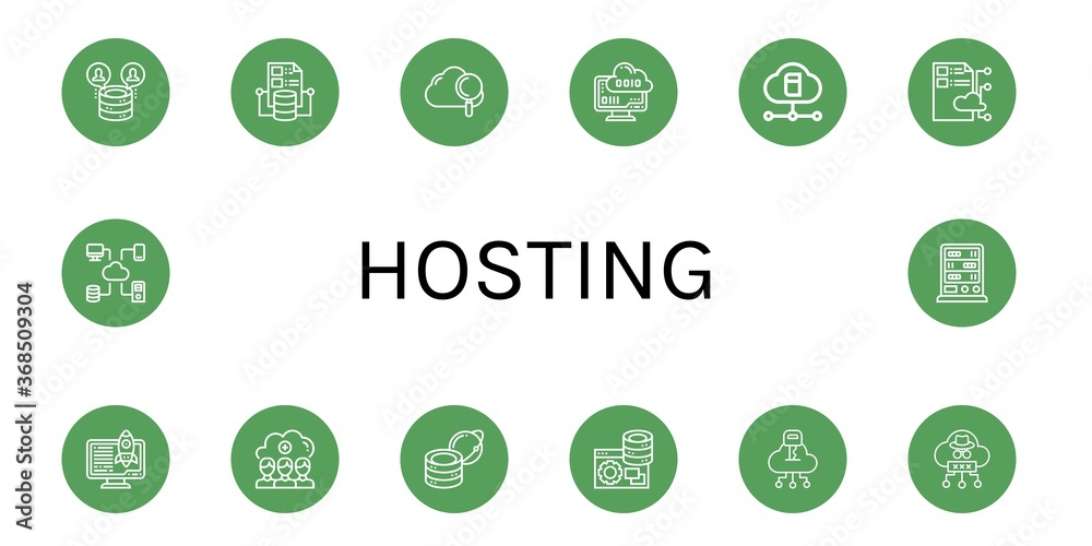 hosting simple icons set hosting simple icons set