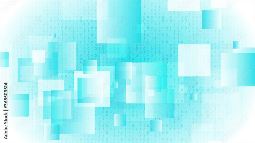 Bright blue glossy squares abstract technology motion background with binary code. Seamless looping. Video animation Ultra HD 4K 3840x2160 Bright blue glossy squares abstract technology motion background with binary code. Seamless looping. Video animation Ultra HD 4K 3840x2160