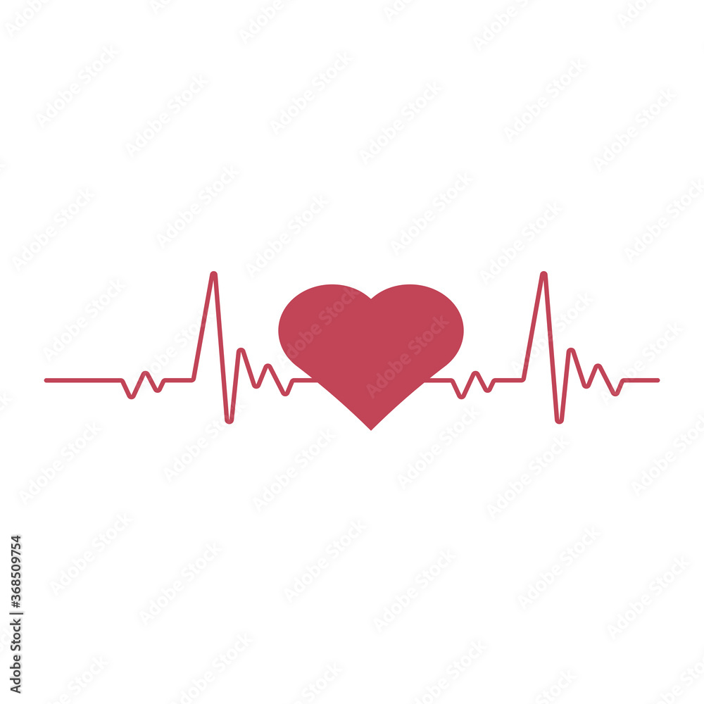 Heart beat, heartbeat monitor pulse line art icon for medical apps and websites EPS Vector