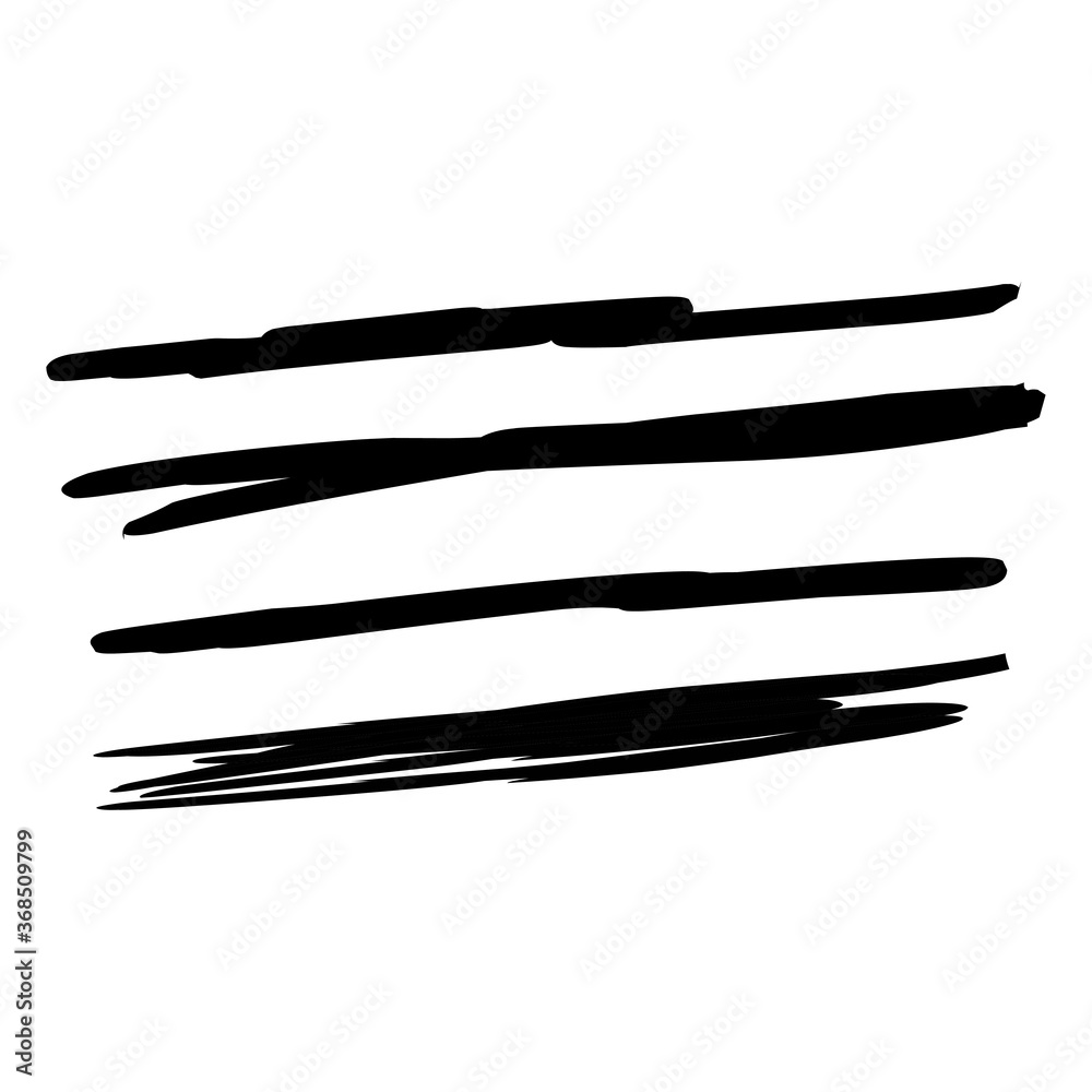 Set of handmade, hand drawn underline strokes isolated on white background EPS Vector Set of handmade, hand drawn underline strokes isolated on white background EPS Vector