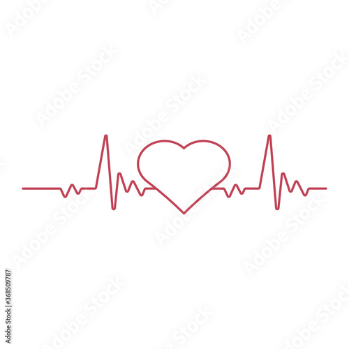 Heart beat, heartbeat monitor pulse line art icon for medical apps and websites EPS Vector