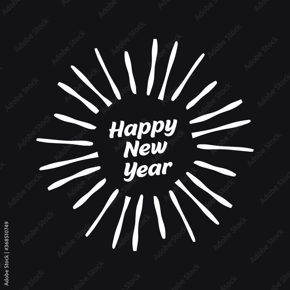 Fototapeta premium Happy New Year 2020, holiday, simple lettering typography, gift or invitational card, invitation EPS Vector