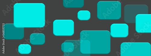 Modern turquoise geometric paper layers background
