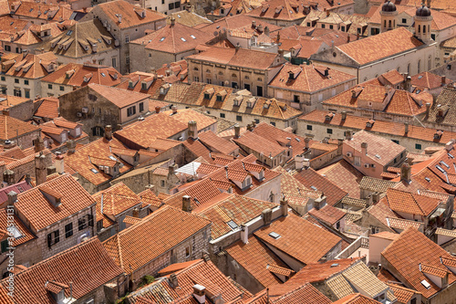 Obraz na płótnie View from the fortress Dubrovnik on parts of the medieval city. One can walk around on the ramparts the city. w salonie
