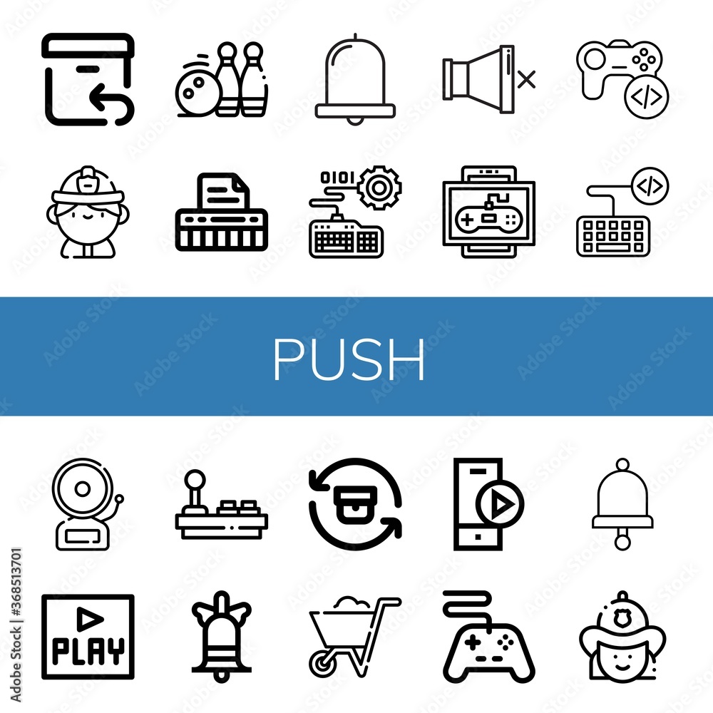 Set of push icons