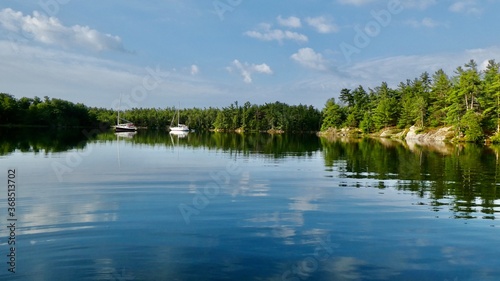 Tranquil anchorage of Echo Bay in Georgian Bay Ontario Canada