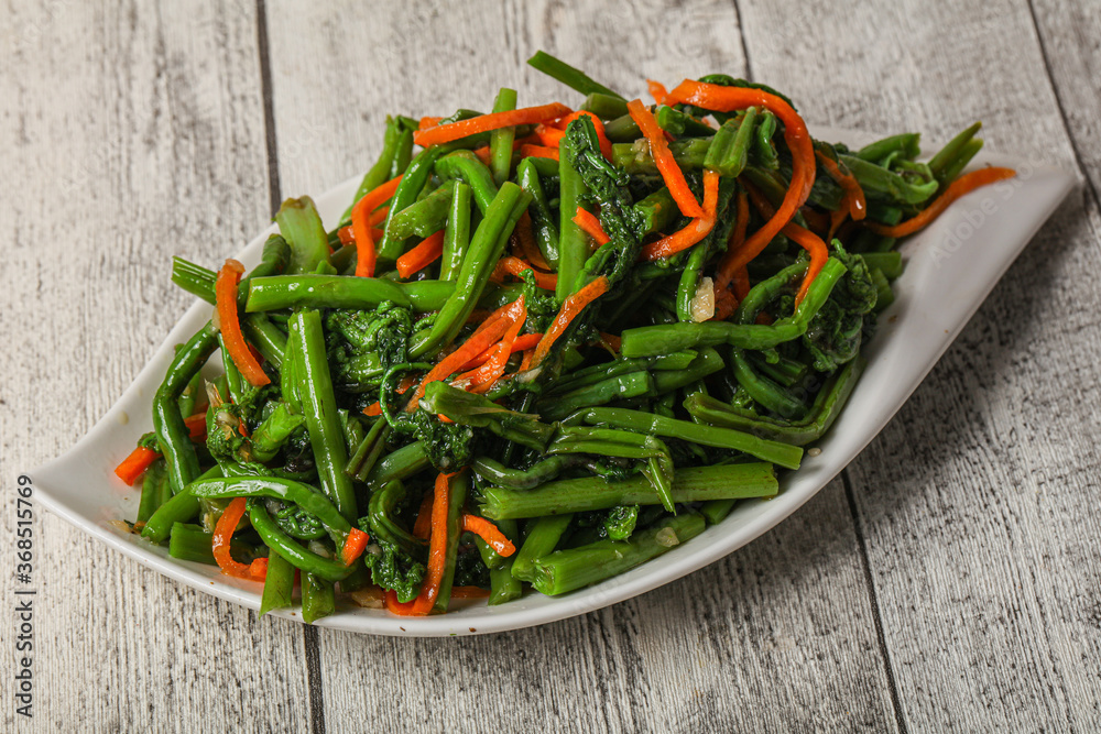 Pickled fern salad with korean carrots
