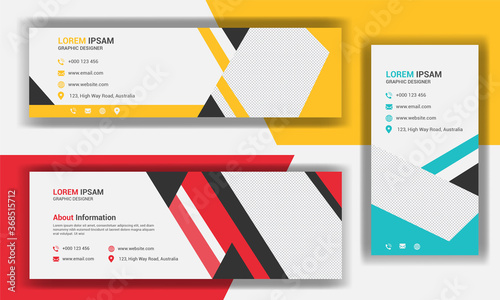 Mail signature design. Corporate mail, business email signature banner.