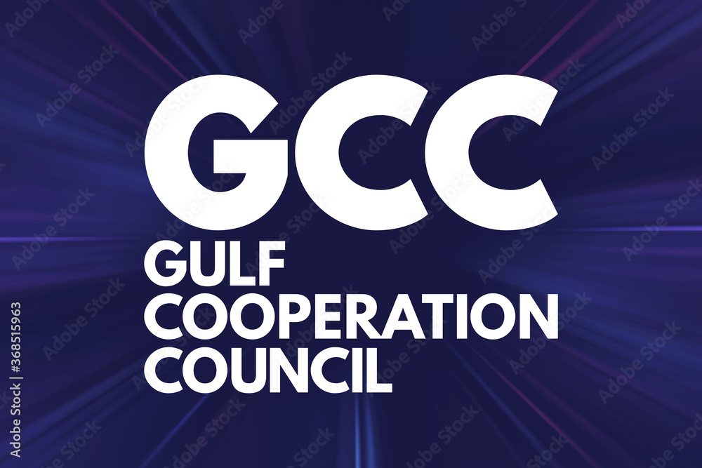 GCC - Gulf Cooperation Council acronym business concept background