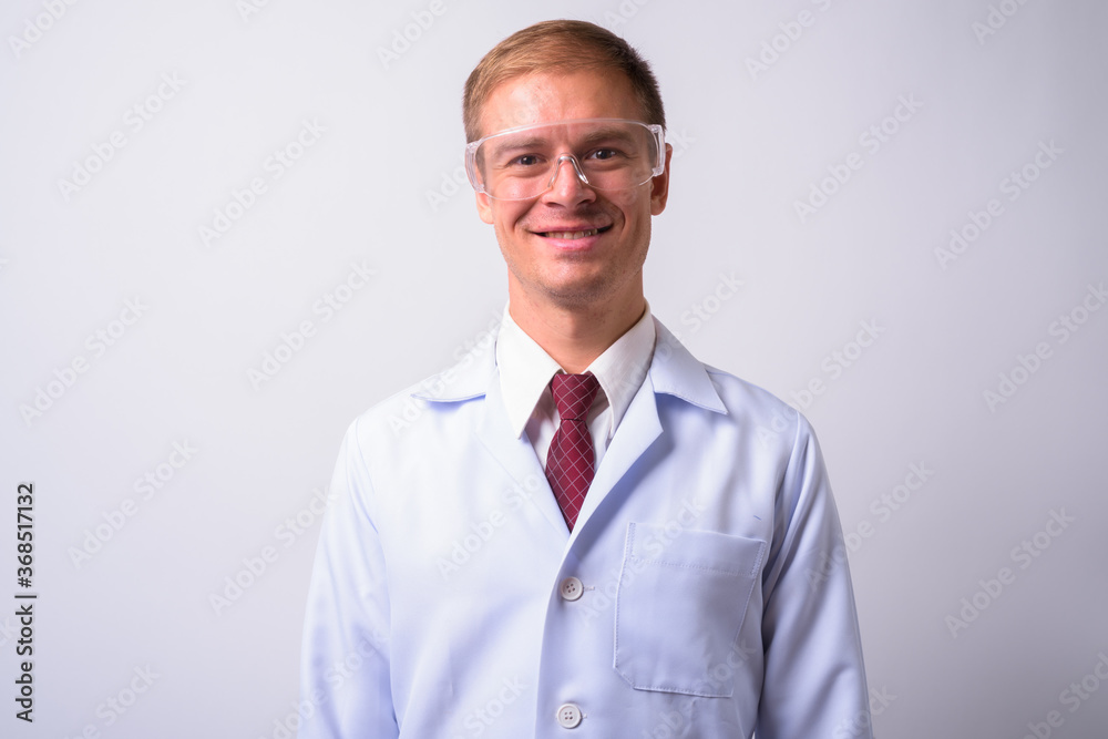 Portrait of handsome man doctor as scientist Portrait of handsome man doctor as scientist