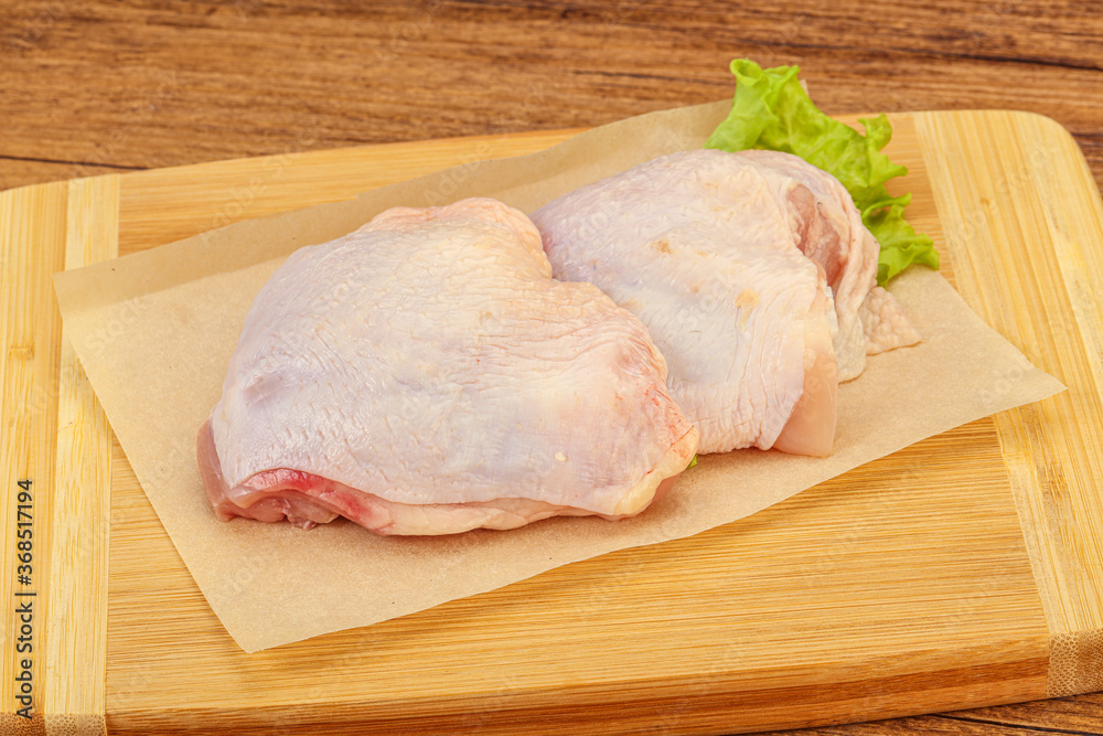 Raw chicken hip for cooking