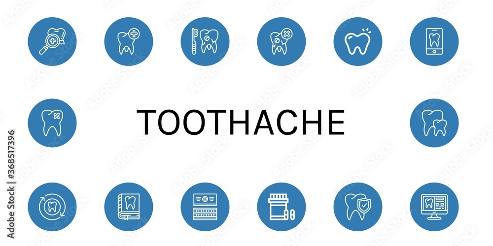 toothache simple icons set toothache simple icons set